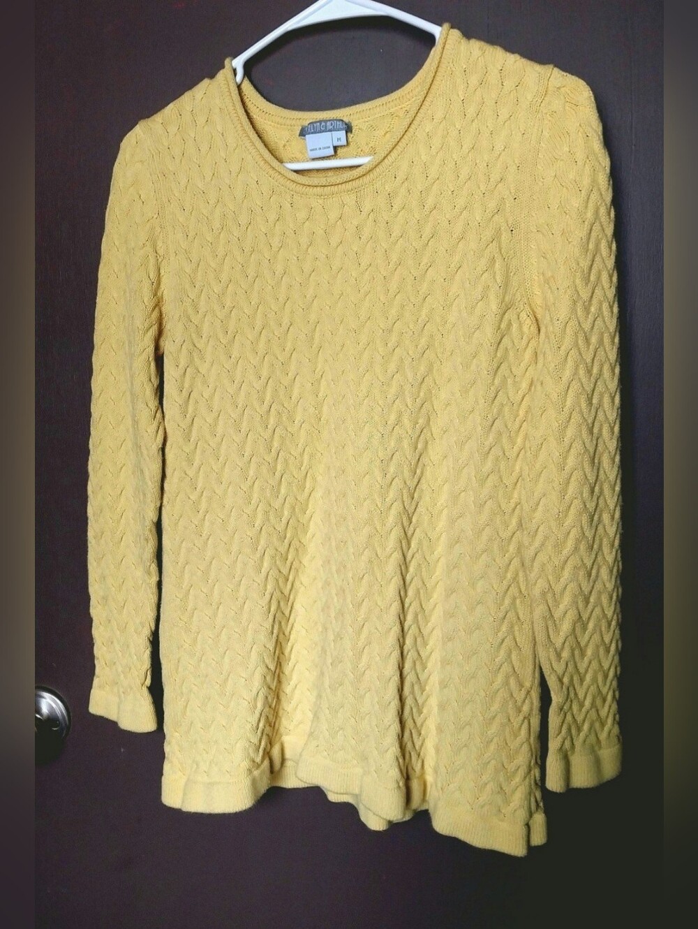 Yellow Cable Knit Sweater